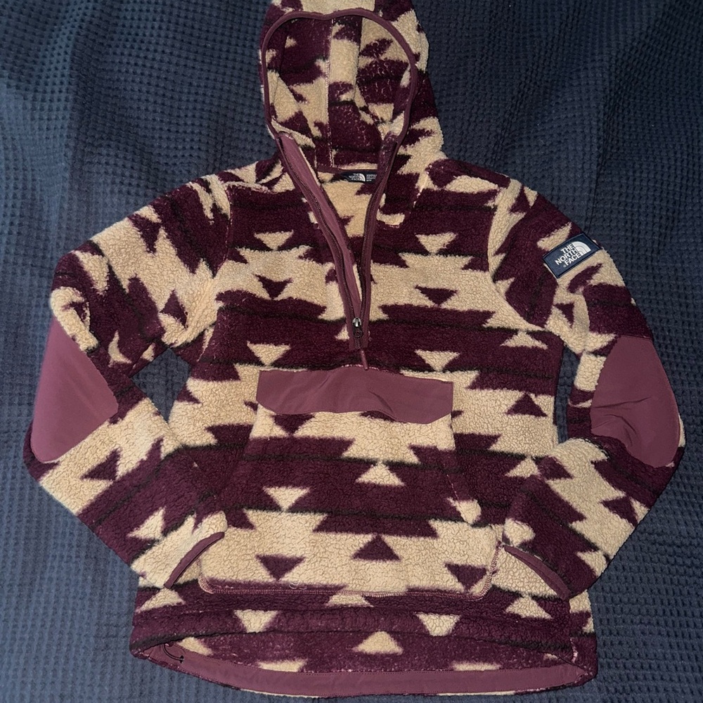 The North Face Women’s Geometric Sweater - Burgundy and Cream